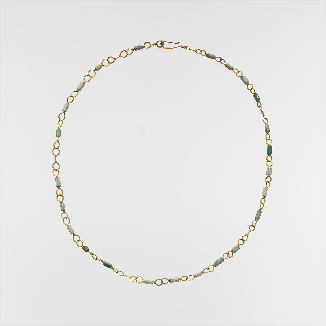 Gold necklace with beads