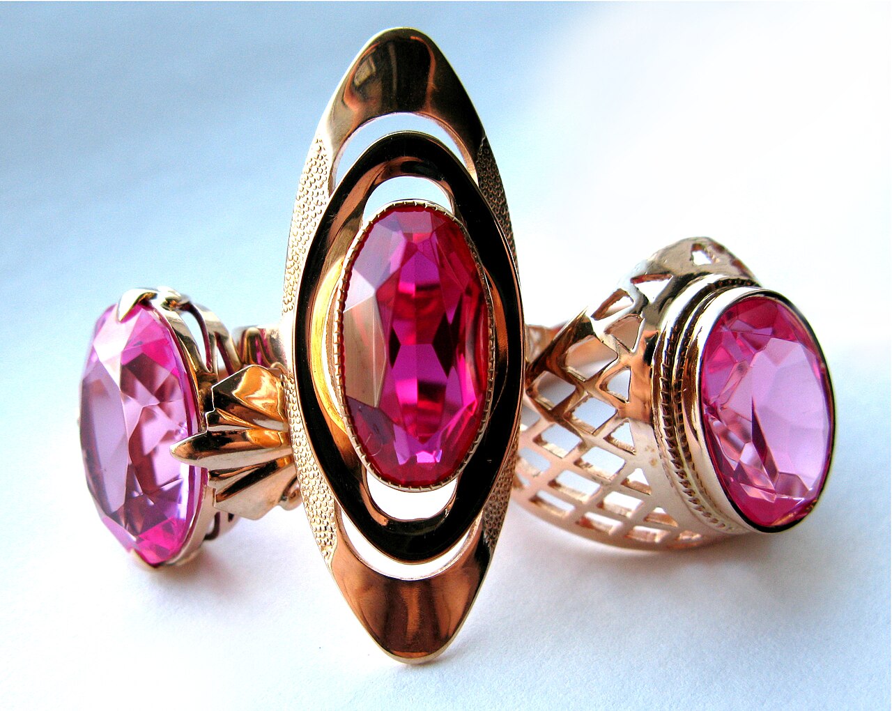 Gold rings with gemstones